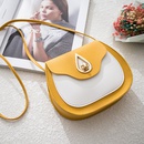 Color Blocking Pattern Fashion Artificial Leather Contrast Color Buckle Shell shape Yellow Red Green Shoulder Bagspicture11