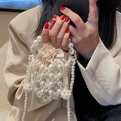 Einfarbig PVC Perlen Absaugen Eimer typ Weiß Handtaschen