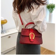 WomenS Vintage Style Solid Color Embossing Square Buckle Square Bag Artificial Leather Shoulder Bagspicture18