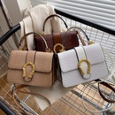 WomenS Vintage Style Solid Color Embossing Square Buckle Square Bag Artificial Leather Shoulder Bagspicture12