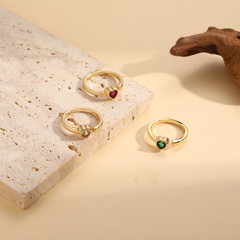 Women'S Simple Style Heart Copper Zircon Rings Inlay Copper Rings