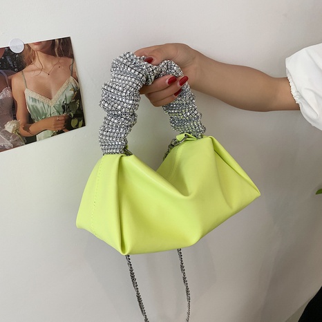 Einfarbig Mode Täglich Kunstleder Kette Reiß verschluss Quadratisch Grün Blau Schwarz Handtaschen's discount tags