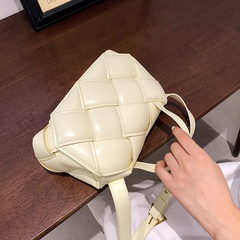 Women'S Fashion Solid Color Weaving Cross square Flip Cover Diamond pattern bag Artificial Leather Shoulder Bags