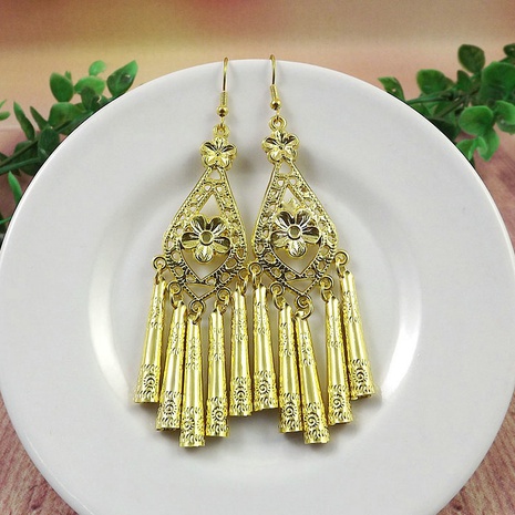 Women'S Vintage Style Ethnic Style Bohemian Water Droplets Flower Alloy No Inlaid Ear Studs Drop Earrings's discount tags