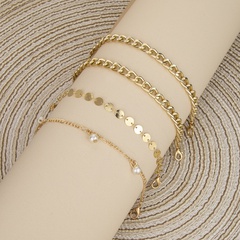 Fashion Alloy Geometric Pattern Bracelet Daily Electroplating Pearl 1 Set