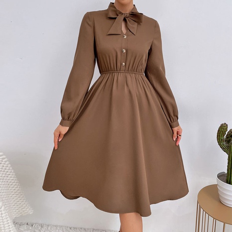 Casual Solid Color Button Regular Dress Dresses's discount tags