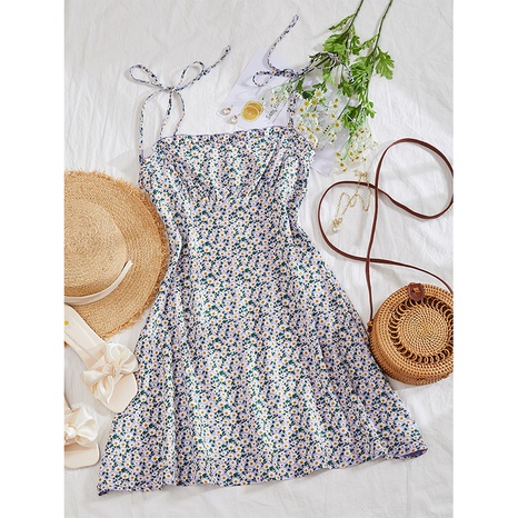 Female Casual Fashion Commute Ditsy Floral Chiffon Floral Floral Dress Knee-Length Dresses's discount tags