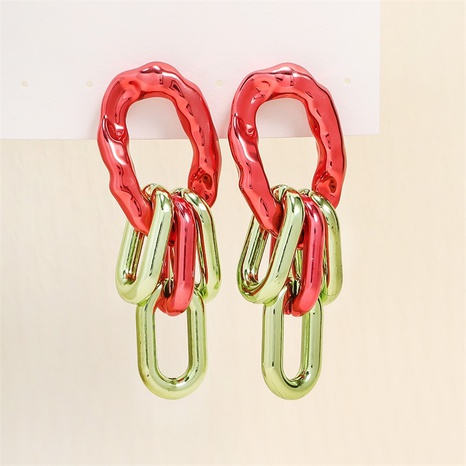 Women'S Simple Style Geometric Colorful Alloy Earrings Chain Laser Earrings's discount tags