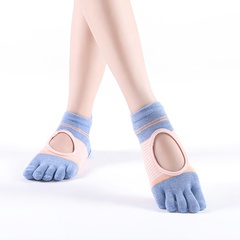 Frau Sport Streifen Baumwollmischung Geteilte Zehen Aushöhlen Socken