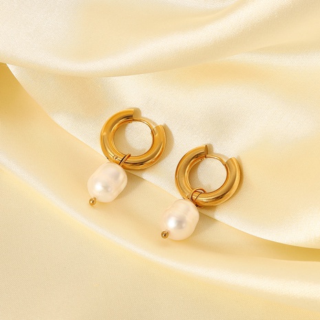 Mode Edelstahl Geometrisches Muster Ohrringe Galvani sieren Künstliche Perlen Edelstahl Ohrringe's discount tags