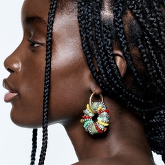Women'S Vintage Style Ethnic Style Geometric Donuts Beaded Cord Earrings Drop Earrings
