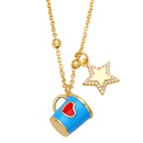 Fashion Copper XINGX Cup Heart shape Necklace Enamel Zircon Copper Necklacespicture10