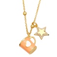 Fashion Copper XINGX Cup Heart shape Necklace Enamel Zircon Copper Necklacespicture17