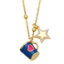 Fashion Copper XINGX Cup Heart shape Necklace Enamel Zircon Copper Necklacespicture7