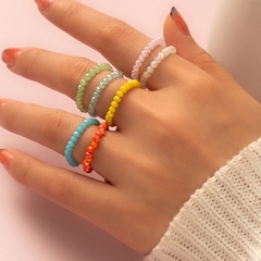 Women'S Fashion Sweet Geometric Solid Color Crystal Rings No Inlaid