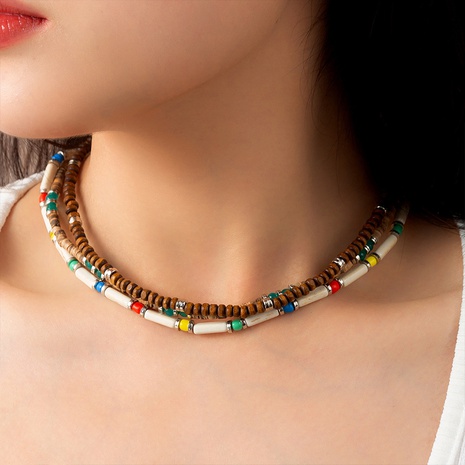 Sexy Mode Geometrisch Gemischte Materialien Perlen Halskette's discount tags
