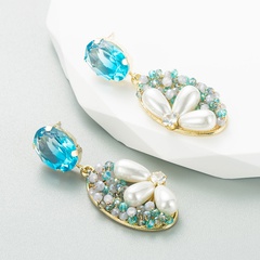 Women'S Fashion Pearl Alloy Earrings Diamond Artificial Pearl Drop Earrings