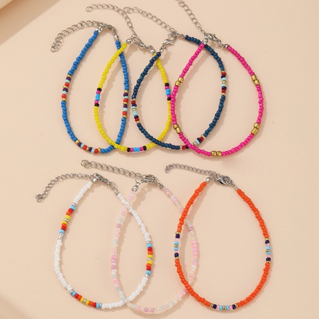 Beach Color Block Beaded No Inlaid Bracelets's discount tags