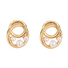 Women'S Fashion Circle Imitation pearl Alloy Earrings Plating Artificial Pearl Earrings