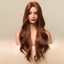 Damen goldenes langes lockiges Haar teilweise groe Wellen percken chemische Faser lange Haare Kopf bedeckung wigpicture3