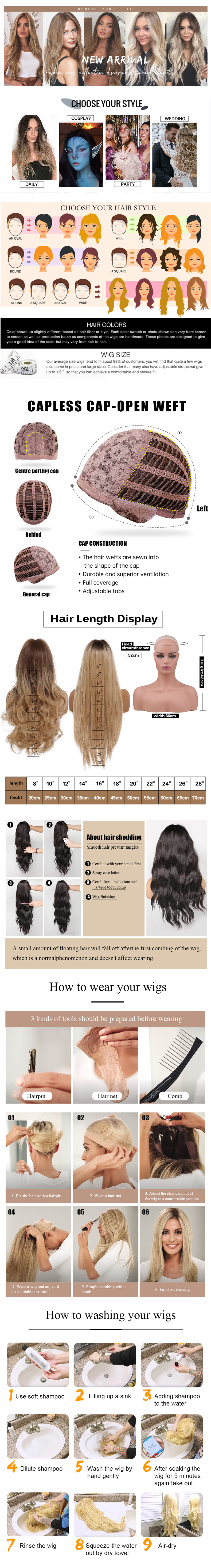 Damen goldenes langes lockiges Haar teilweise groe Wellen percken chemische Faser lange Haare Kopf bedeckung wigpicture1