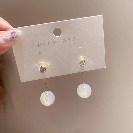 Women'S Fashion Sweet Geometric Imitation Pearl Copper Earrings Plating Zircon Stud Earrings's discount tags