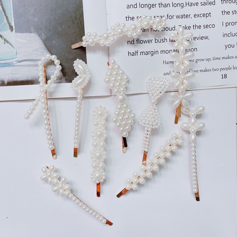Women'S Fashion Sweet Simple Style Water Drop Flower Bow Knot Plastic/Resin Headwear Artificial Pearls Hair Clip's discount tags