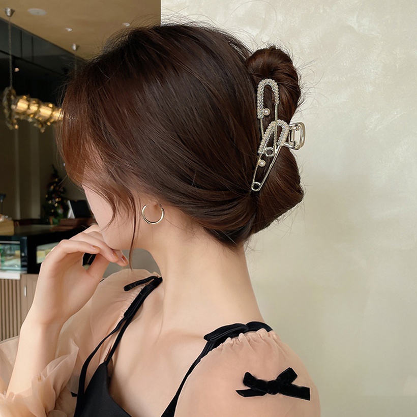 Accessoires Cheveux Barrette Cheveux | Femmes Baroque Style Mode Gomtrique Trombone Alliage Couvrechef Placage Strass Artificiels Perle Artificielle Griffes De Cheveux - DZ48063