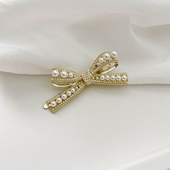 Women'S Fashion Sweet Bow Knot Alloy Headwear Plating Artificial Pearl Hair Clip