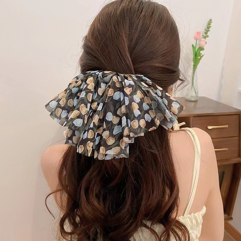 WomenS Fashion Sweet Flower Bow Knot Cloth Hair Accessories Printing Hair Band