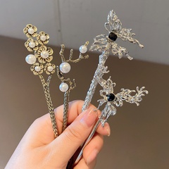 Frau Retro Mode Geometrisch Blume Bogenknoten Metall Kopfbedeckung Künstliche Perlen Haarklammer