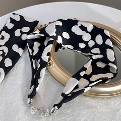 Bohemian Modern Style Printing Geometric Cloth Silk Scarf Hair Band Headwear Diamond Hair Band