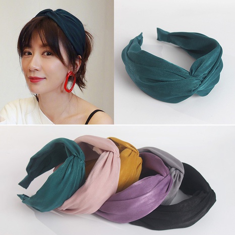 Frau Mode Einfacher Stil Einfarbig Tuch Kopfbedeckung Nationale Flut Haarband's discount tags