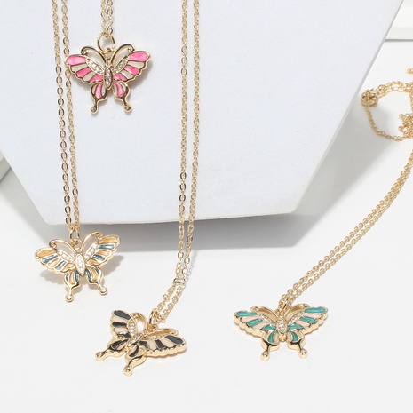 Sweet Butterfly Copper Necklace Inlay Zircon Copper Necklaces's discount tags