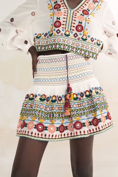 Weiblich Ferien Mode Ethnischer Stil Druck Gewebter Stoff Stickerei Über Dem Knie Kleider