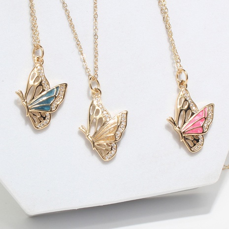 Sweet Butterfly Copper Necklace Inlay Zircon Copper Necklaces's discount tags