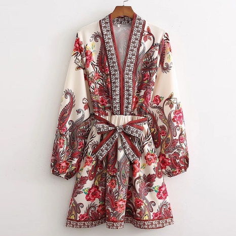 Casual Fashion Flower Printing Regular Dress Dresses's discount tags