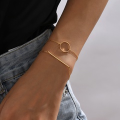 Women'S Fashion Simple Style Circle Metal Bracelets Hollow Out Bracelets & Bangles