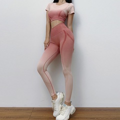 Fitness Gradient Gradient Color 65 Chemical Fiber Blend Nylon Suit Straight Pants Yoga Clothes