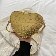 Women'S Fashion Solid Color Soft Surface Heart-shaped Zipper Square Bag Pu Leather Shoulder Bags