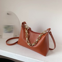 Women'S Fashion Solid Color Soft Surface Square Zipper Underarm Bag Pu Leather Shoulder Bags