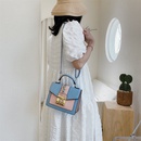 Frau Mode Einfarbig Kontrast farbe Quadrat FlipCover Quadratische Tasche PuLeder Schulter Taschenpicture10