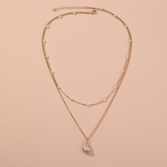 Romantisch Wassertropfen Kupfer Halskette Transparent Zirkon Kupfer Halsketten