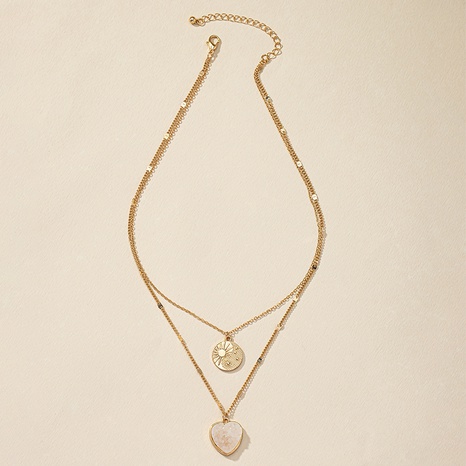Vintage Style Sun Alloy Plating Artificial Crystal Necklace's discount tags