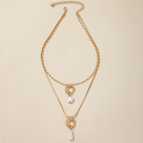 Simple Style Geometric Alloy Plating Inlay Pearl Necklace's discount tags