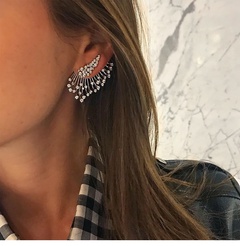 Women'S Vintage Style Geometric Alloy Rhinestones Ear Studs Asymmetrical Stud Earrings