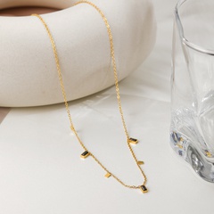 Frau Mode Einfacher Stil Rechteck Titan Stahl Künstliche Strasssteine Halskette Überzug Edelstahl Halsketten