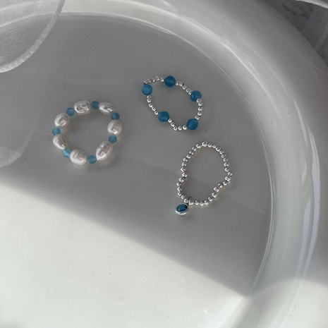 Frau Mode Geometrisch Imitationsperle Legierung Perle Ringe Perlen's discount tags