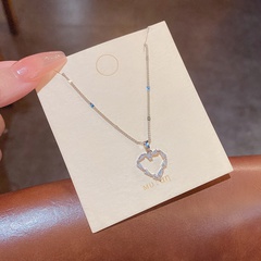 Women'S Fashion Heart Alloy Necklace Heart Inlaid Zircon Zircon Necklaces
