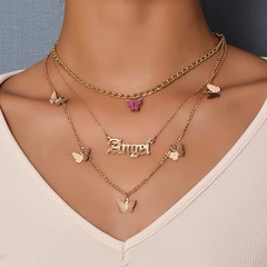 Women'S Fashion Animal Letter Alloy No Inlaid Necklace Plating